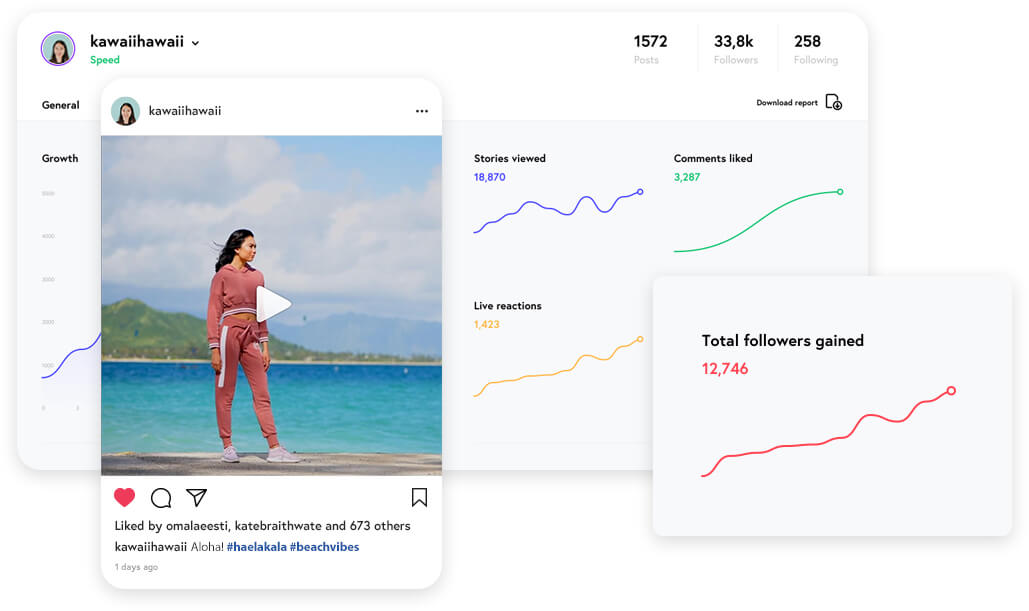 The dashboard of the Nitreo app for Instagram followers